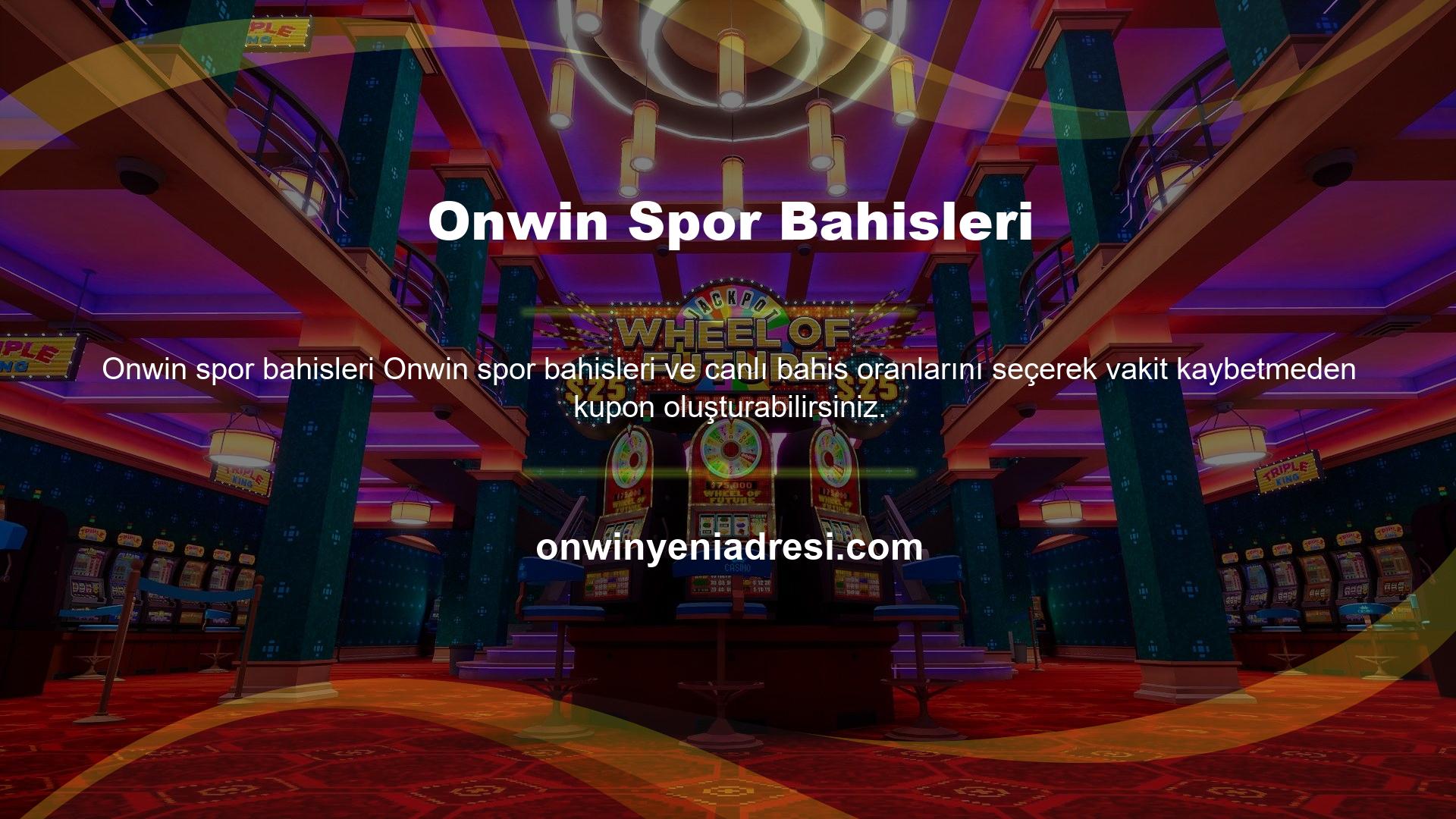 Türk kumar sitelerinden biri olan Onwin ile sanal ve canlı bahislerden para kazanabilirsiniz